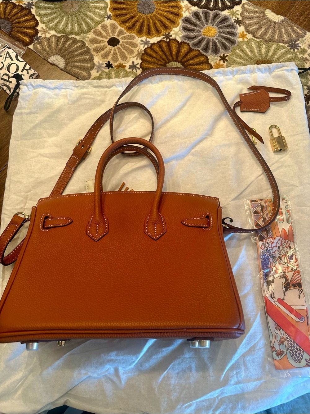 Mille Gabrielle Leather Tote Bag — Brown - Picture 3 of 5